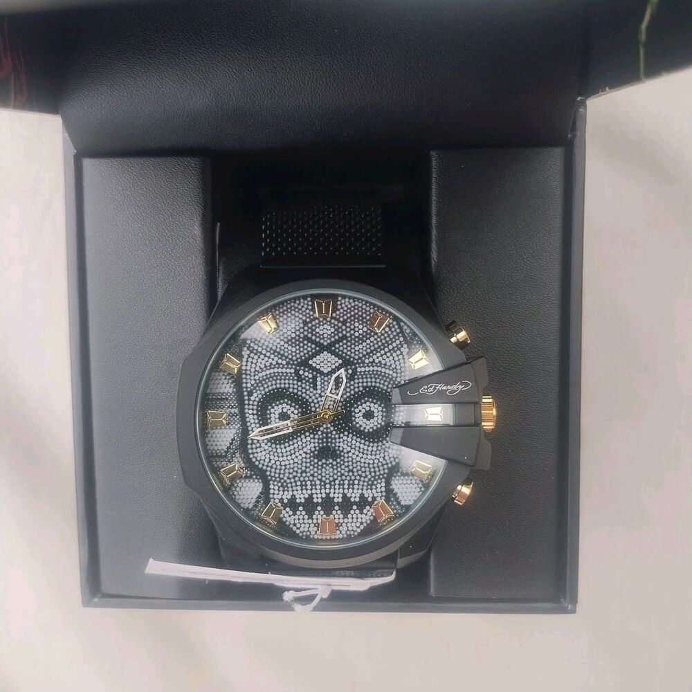 Ed Hardy Men's Watch Black Mesh Band New